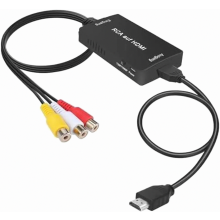 RCA naar HDMI-converter, 1080p composiet CVBS AV naar HDMI video-audio-converteradapter met HDMI-kabel voor PS2/FXbox/FSNES/N64/VHS/VCR videorecorder/