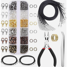Necklace clasps, bracelet lobster clasp set with jewelry pliers, open jump ring, lobster clasps, necklaces, cord for necklace repair, with j