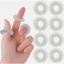 Set di 8 anelli per agopressione, anelli massaggianti per le dita, set di anelli per agopressione per ridurre lo stress e migliorare la circolazione s