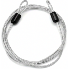 Steel cable with eyelets, 3m wire rope, coated, rustproof, loop cable for garden furniture, bicycle theft protection, steel cable