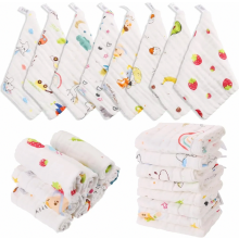 Babywasdoekjes van mousseline, zachte gezichtsdoekjes voor pasgeboren baby's, multifunctionele babydoekjes, 25x25 cm