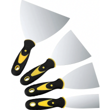 Set di 4 spatole, spatola per cartongesso, spatola da pittore in acciaio inossidabile con manico in plastica, spatola per stucco, raschietto e spatola