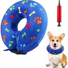 Inflatable neck brace for dogs and cats, adjustable and comfortable protective collar, prevents dogs and cats from touching stitches and licking wound