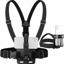 Kit 2 in 1: supporto per telefono da petto + supporto per telefono da testa