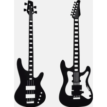 Wall decoration with guitar music made of metal, music wall art