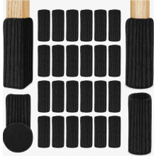 Set van 24 stoelbeschermers, elastische meubelbeschermers, gebreide vilten stoelpootdoppen, dikke onderkant, antislip pads voor meubels, tafel en vloe