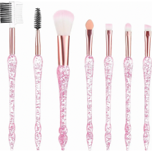 Glitter make-upkwastenset: stijlvolle cosmetische kwasten met glitters en pailletten, poederkwasten met kristallen, professionele blendingkwasten voor