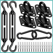 Kit di montaggio per vele parasole, accessori per vele parasole, kit di montaggio per vele parasole in acciaio inox 304, accessori per tenditori per v