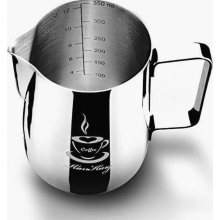 Stainless steel milk pitcher, perfect for milk frothers, cappuccino milk froth (350ml)
