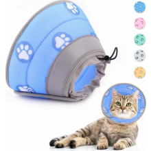 Collare ortopedico per gatti, collare ortopedico regolabile per gatti, collare morbido post-operatorio (Blu, S (collo: 14-24 cm))