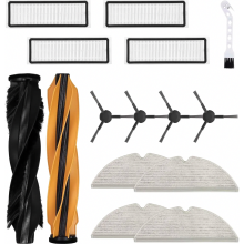 Replacement accessories for Dreame D20 robot vacuum cleaner: 1 main brush, 4 HEPA filters, 4 side brushes, 4 mopping cloths, 1 cleaning brus