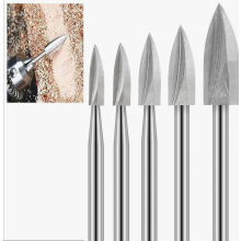 Set di 5 punte per fresa in HSS per incisione e lavorazione del legno, compatibili con utensili rotanti Dremel, ideali per intaglio e foratura del leg