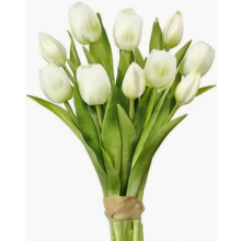 Kunstmatige tulpen die er echt uitzien, een tulpenboeket met 6 tulpen en 4 tulpenknoppen, kunstbloemen? Siliconen tulpenbos, neptulpen, kunstbloemen,