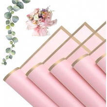 Carta floreale MtnLaur, 20 fogli, carta floreale impermeabile, carta da regalo rosa con bordo dorato, carta da regalo per progetti creativi fai da te,