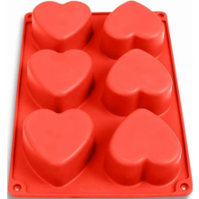 Silicone heart-shaped baking mold, muffin mold, cake mold for making soap, chocolate, cakes, and plaster.