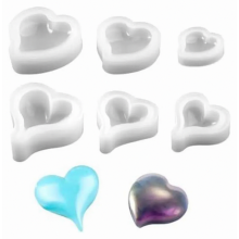 6-Piece Silicone Heart Mold DIY Silicone Casting Mold Heart 6 Sizes 3D Candle Mold Epoxy Resin Heart Mold Silicone Heart Mold for DIY Soap C