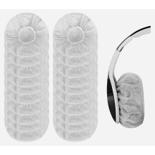 200 rekbare hoofdtelefoonhoesjes - wegwerpbare oorkussenbeschermers voor hygiëne en comfort (757015)