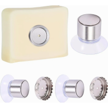 Magnetic Soap Holders, No Drilling Required, Skettar Suction Cup Soap Dispensers, Stainless Steel Soap Dispensers for Kitchen and Bathroom