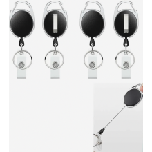 4-Piece Retractable Keyring Set, Retractable Badge Reel