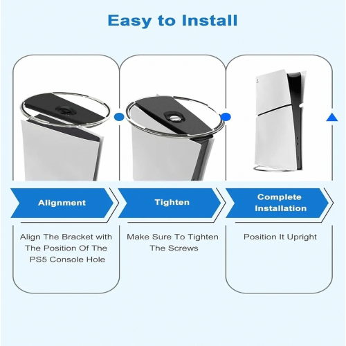 Supporto verticale per PS5, PS5 Pro e PS5, supporto verticale per console con cacciavite, supporto stabile compatibile con Playstation 5, salvaspazio, 2