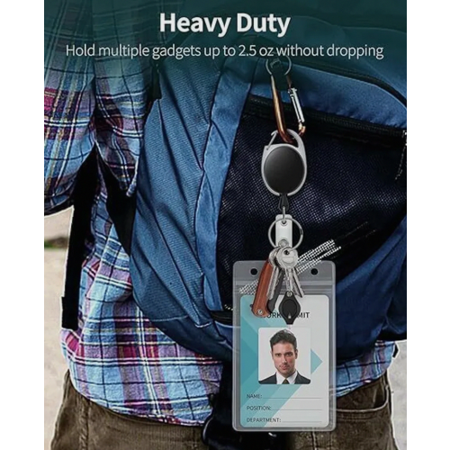 4-Piece Retractable Keyring Set, Retractable Badge Reel 1
