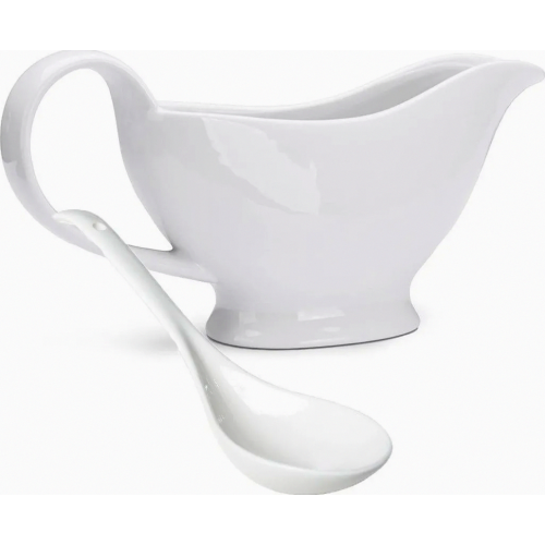 Gravy boat 200ml saucepan porcelain white container with spout