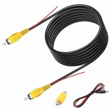 Verlengkabel van 10 meter voor achteruitrijcamera, verbeterde dubbel afgeschermde RCA-videokabel met gele RCA-video-female-naar-female-connector en vo