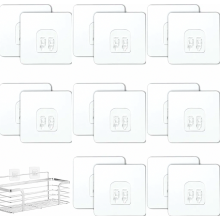 Ganchos adhesivos transparentes, 20 unidades, ganchos autoadhesivos, 7 x 7 cm