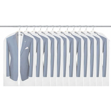Garment bags, 12 pieces, 60 cm x 100 cm, breathable, with zipper, PEVA garment bags, coat bags, garment bags, waterproof, mothproof