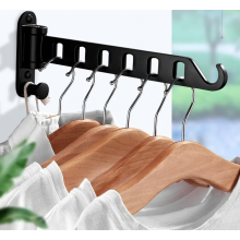 Wall-mounted, foldable clothes rack, 180 rotating clothes hooks, clothes rail, wall hooks, hook strip, coat hooks, clothes airer for balcony, laundry