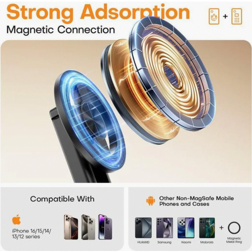 Multifunctional magnetic mini selfie stick with 360 rotation, selfie pole 1