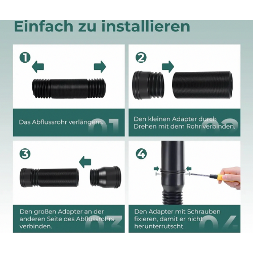 Flexible downpipe extension for gutters, for downpipes 80-100 mm (1 piece) 2