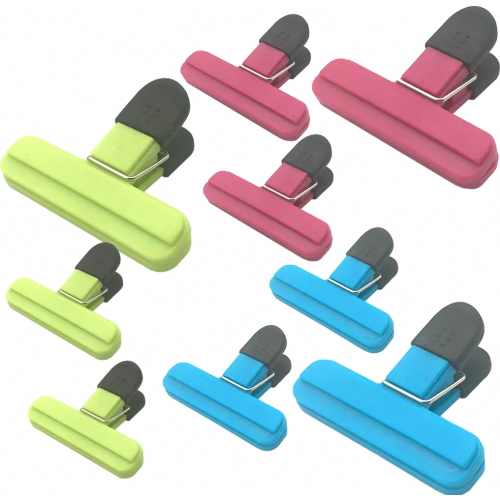 9-pack large chip bag clips – various sizes, food bag clips, plastic, strong closing handle