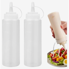 2-pack of plastic squeeze bottles, squeeze bottles with caps