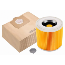 10 vreciek do vysávača + 1 filter pre prémiové vysávače Kärcher WD3 WD3P MV3 MV3P, vrecká pre Kärcher 6.959-13