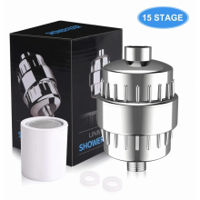 15-Layer Universal Shower Filter, High-Performance Water Filter for Healthier Skin and Hair, Chlorine Removal from Tap Water, Limescale Filter, Filter