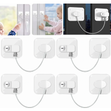 Juego de 4 cerraduras para refrigerador, no requiere perforación, cerradura de seguridad infantil para ventanas, refrigeradores, puertas, gabinetes y