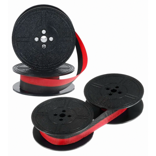 2-pack of typewriter ribbons, black and red with double spool, universal typewriter ribbon, durable, versatile accessory