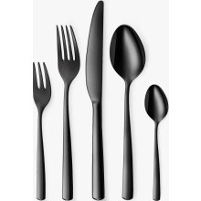 30-teiliges Besteckset – Edelstahl, Schwarz Matt, Für 6 Personen, Spülmaschinenfest