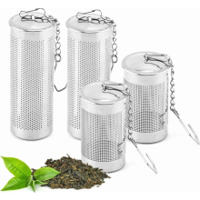4-delige roestvrijstalen theetangset, thee-infuser voor losse thee, roestvrijstalen thee-infuser/zeef, theezeef/theefilter, kruidenzeef/thee-infuser i