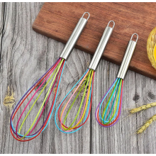 Set van 3 kleurrijke siliconen gardes, 3 maten: 20,4 cm, 25,3 cm, 29,6 cm. Keukengardes voor het mengen, kloppen van eieren, opkloppen, opschuimen en