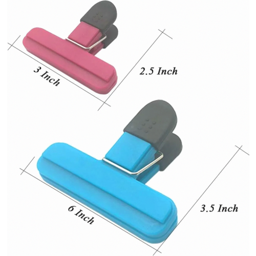 9-pack large chip bag clips – various sizes, food bag clips, plastic, strong closing handle 2
