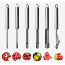 6-delige set voor het ontpitten en verwijderen van fruit en groenten, multifunctionele roestvrijstalen set voor het ontpitten en verwijderen van appel