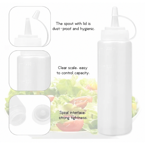 2-pack of plastic squeeze bottles, squeeze bottles with caps 2