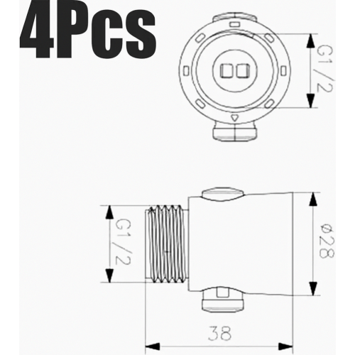 4-way shower shut-off valve, water stop, flow restrictor for hand shower 1