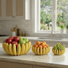 (Yellow, 100mm (40g)) 3D Printed Banana Tray Creative Fruit Plate Storage Dish Halloween Decor Organizer Funny Banana Shape