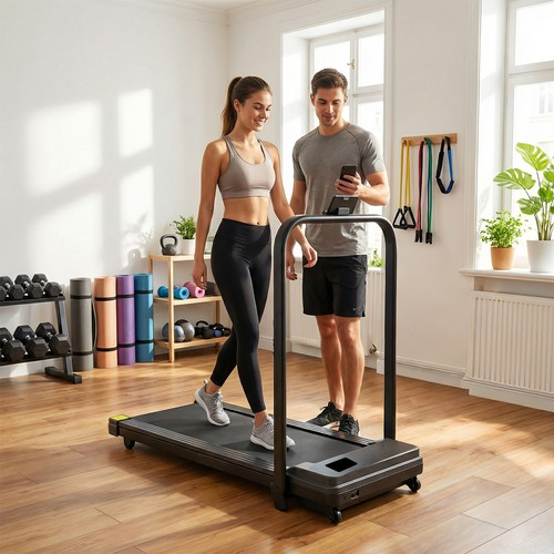 Foldable Treadmill Bluetooth Walking Pad 8KM/H Electric Running Machine W.Handle 1