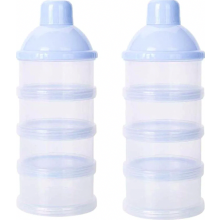 2-delige melkpoederdispenser, doseerapparaat voor flesvoeding met 4 lagen, draagbare melkpoedercontainer voor baby's, melkpoedercontainer met doseerme
