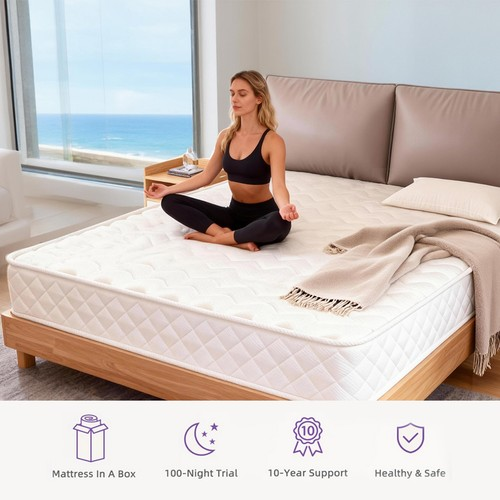Memory Foam & Spring Mattress 4ft6 Double Bed 190x135cm Thick Medium Firmness 2