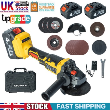 1500W 21V Cordless Angle Grinder Brushless 125mm with 2 Battery&Charger&Disc